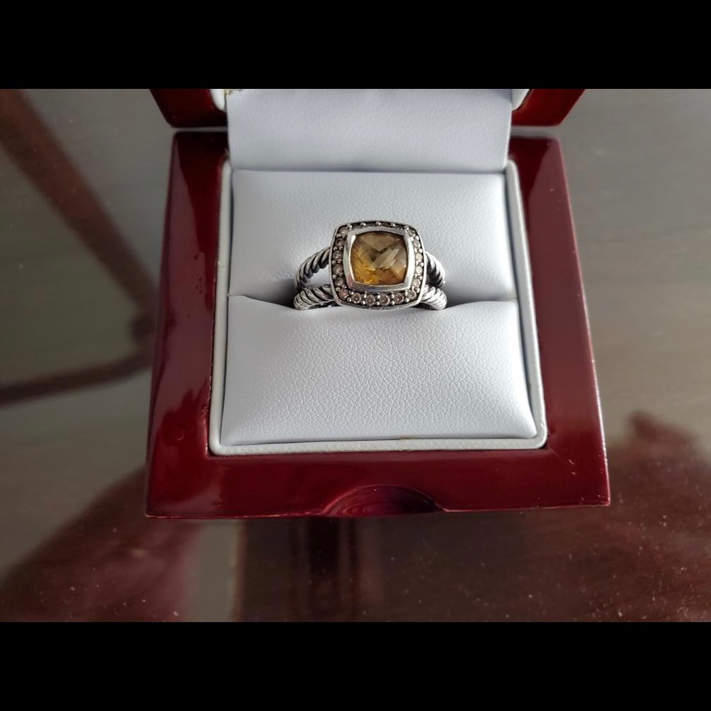 David yurman citrine ring with diamonds